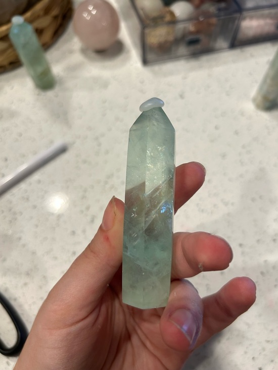 Other - HUGE RAINBOWS Green Fluorite Point Crystal Tower